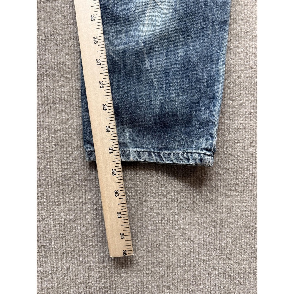 Moritz Jeans Mens 30x30 Blue Denim Straight Leg Distressed Carlo TM754-J Greece - Picture 10 of 12